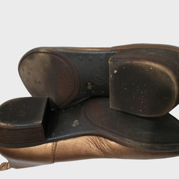 Lucky Brand Bronze Metallic Leather Ankle Boots/Booties Size 8 - Picture 3 of 13